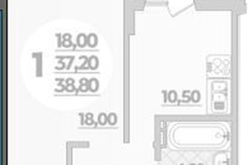 Фото №1: 1-комнатная квартира 38 м², 22/22 эт. - Краснодар, мкр. ЖК Парк у Дома, ул. Героев-Разведчиков, 11/1