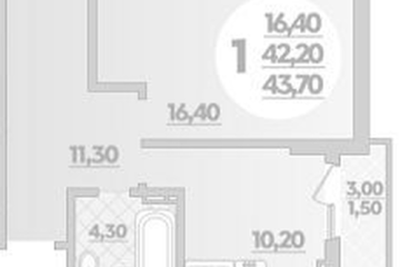 Фото №1: 1-комнатная квартира 43 м², 13/22 эт. - Краснодар, мкр. ЖК Парк у Дома, ул. Героев-Разведчиков, 11/1
