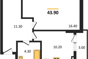 Фото №1: 1-комнатная квартира 43 м², 15/22 эт. - Краснодар, мкр. ЖК Парк у Дома, ул. Героев-Разведчиков, 11/1