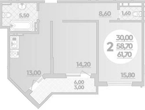 Фото №1: 2-комнатная квартира 62&nbsp;м², 17/22&nbsp;эт. - Краснодар, Прикубанский внутригородской округ, ЖК Бауинвест, мкр. ЖК Парк у Дома, ул. Героев-Разведчиков, 11/1
