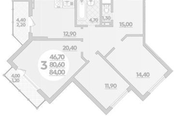 Фото №1: 3-комнатная квартира 84 м², 3/22 эт. - Краснодар, мкр. ЖК Парк у Дома, ул. Героев-Разведчиков, 11/1
