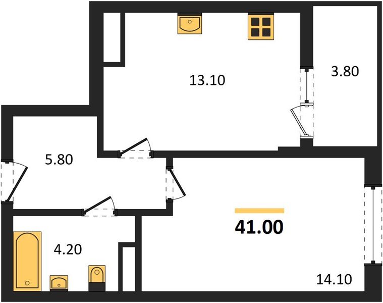 Фото №1: 1-комнатная квартира 41&nbsp;м², 6/18&nbsp;эт. - Краснодар, мкр. Прикубанский внутригородской округ