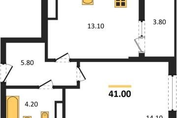 Фото №1: 1-комнатная квартира 41 м², 9/18 эт. - Краснодар, мкр. Прикубанский внутригородской округ,