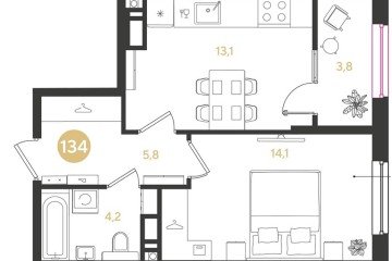 Фото №1: 1-комнатная квартира 41 м², 15/18 эт. - Краснодар, мкр. Прикубанский внутригородской округ,