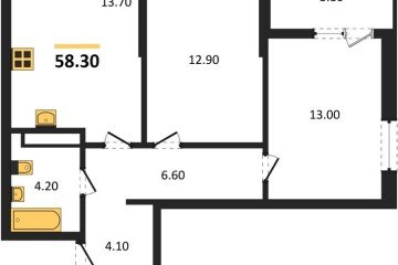 Фото №1: 2-комнатная квартира 58 м², 6/18 эт. - Краснодар, мкр. Прикубанский внутригородской округ,