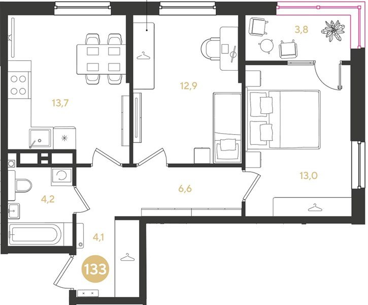 Фото №1: 2-комнатная квартира 58&nbsp;м², 13/18&nbsp;эт. - Краснодар, мкр. Прикубанский внутригородской округ