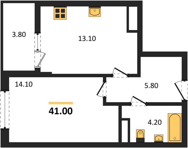 Фото №1: 1-комнатная квартира 41&nbsp;м², 13/18&nbsp;эт. - Краснодар, мкр. Прикубанский внутригородской округ