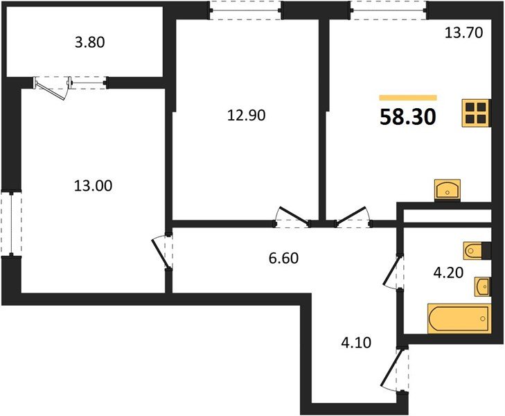 Фото №1: 2-комнатная квартира 58&nbsp;м², 10/18&nbsp;эт. - Краснодар, мкр. Прикубанский внутригородской округ