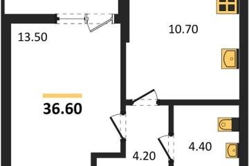Фото №1: 1-комнатная квартира 36 м², 2/18 эт. - Краснодар, мкр. Прикубанский внутригородской округ,