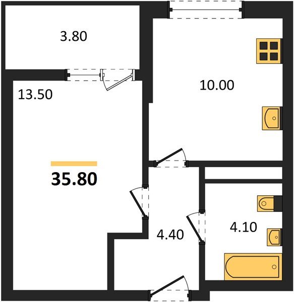 Фото №1: 1-комнатная квартира 35&nbsp;м², 12/18&nbsp;эт. - Краснодар, мкр. Прикубанский внутригородской округ