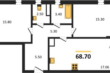 Фото №1: 2-комнатная квартира 68 м², 16/18 эт. - Краснодар, мкр. Прикубанский внутригородской округ,