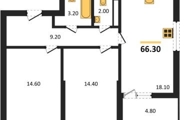 Фото №1: 2-комнатная квартира 66 м², 15/18 эт. - Краснодар, мкр. Прикубанский внутригородской округ,