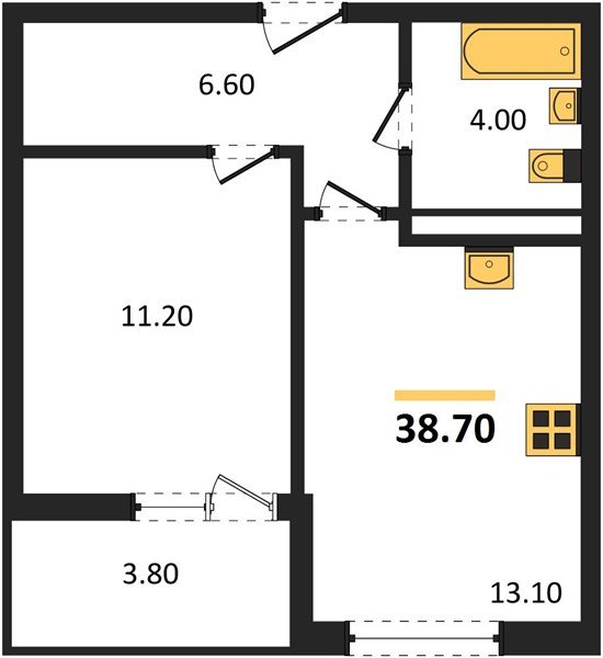 Фото №1: 1-комнатная квартира 38&nbsp;м², 8/18&nbsp;эт. - Краснодар, мкр. Прикубанский внутригородской округ