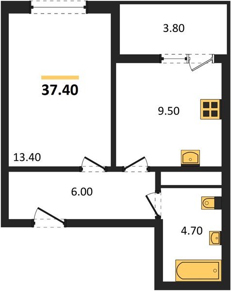 Фото №1: 1-комнатная квартира 37&nbsp;м², 7/18&nbsp;эт. - Краснодар, мкр. Прикубанский внутригородской округ