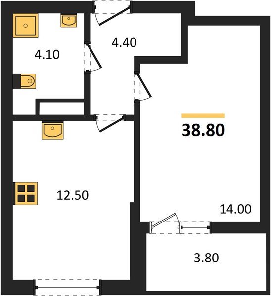 Фото №1: 1-комнатная квартира 38&nbsp;м², 4/18&nbsp;эт. - Краснодар, мкр. Прикубанский внутригородской округ