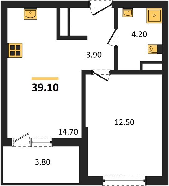 Фото №1: 1-комнатная квартира 39&nbsp;м², 4/18&nbsp;эт. - Краснодар, мкр. Прикубанский внутригородской округ