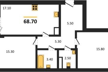 Фото №1: 2-комнатная квартира 68 м², 10/18 эт. - Краснодар, мкр. Прикубанский внутригородской округ,