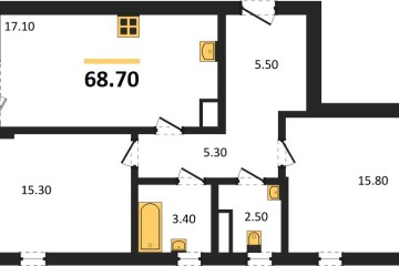 Фото №1: 2-комнатная квартира 68 м², 14/18 эт. - Краснодар, мкр. Прикубанский внутригородской округ,