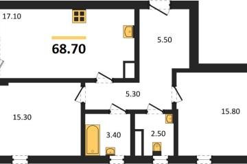 Фото №1: 2-комнатная квартира 68 м², 17/18 эт. - Краснодар, мкр. Прикубанский внутригородской округ,