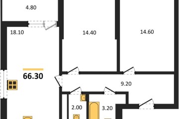 Фото №1: 2-комнатная квартира 66 м², 18/18 эт. - Краснодар, мкр. Прикубанский внутригородской округ,