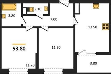 Фото №1: 2-комнатная квартира 53 м², 8/18 эт. - Краснодар, мкр. Прикубанский внутригородской округ,