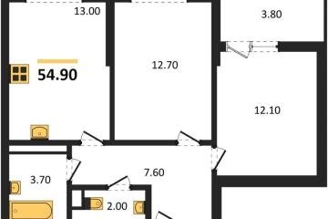 Фото №1: 2-комнатная квартира 54 м², 8/18 эт. - Краснодар, мкр. Прикубанский внутригородской округ,
