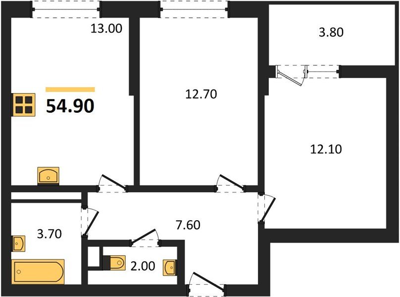 Фото №1: 2-комнатная квартира 54&nbsp;м², 8/18&nbsp;эт. - Краснодар, мкр. Прикубанский внутригородской округ