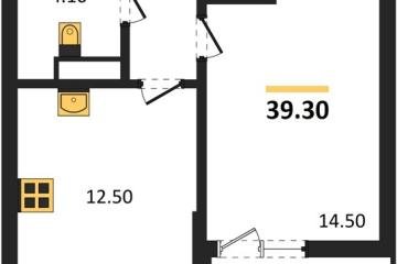 Фото №1: 1-комнатная квартира 39 м², 7/9 эт. - Краснодар, мкр. Прикубанский внутригородской округ,