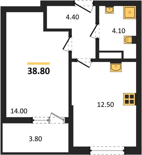 Фото №1: 1-комнатная квартира 38&nbsp;м², 4/9&nbsp;эт. - Краснодар, мкр. Прикубанский внутригородской округ