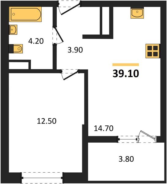 Фото №1: 1-комнатная квартира 39&nbsp;м², 6/9&nbsp;эт. - Краснодар, мкр. Прикубанский внутригородской округ