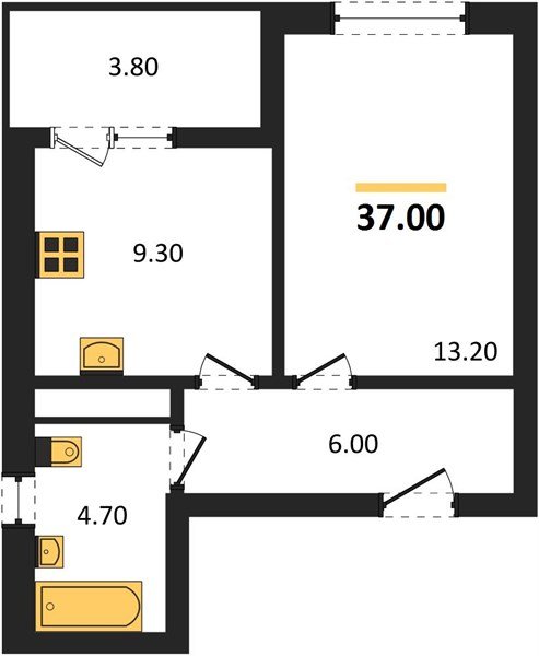 Фото №1: 1-комнатная квартира 37&nbsp;м², 6/9&nbsp;эт. - Краснодар, мкр. Прикубанский внутригородской округ