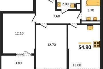 Фото №1: 2-комнатная квартира 54 м², 9/9 эт. - Краснодар, мкр. Прикубанский внутригородской округ,