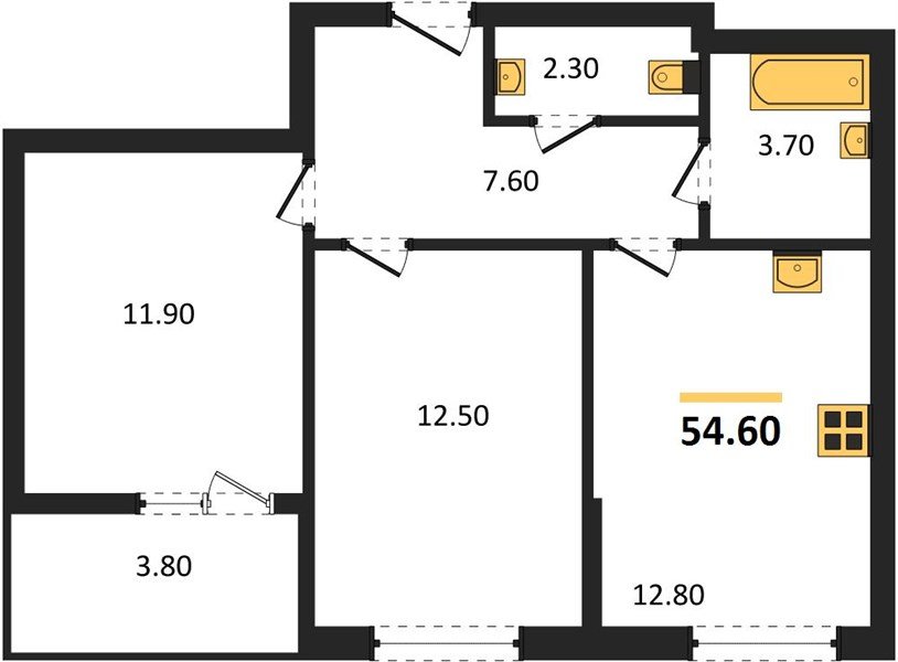 Фото №1: 2-комнатная квартира 54&nbsp;м², 2/9&nbsp;эт. - Краснодар, мкр. Прикубанский внутригородской округ