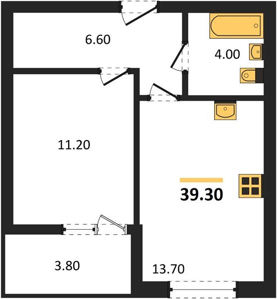 Фото №1: 1-комнатная квартира 39&nbsp;м², 2/9&nbsp;эт. - Краснодар, мкр. Прикубанский внутригородской округ