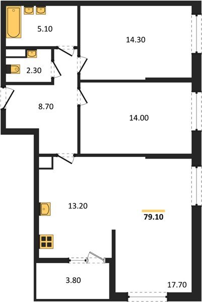 Фото №1: 2-комнатная квартира 79&nbsp;м², 5/9&nbsp;эт. - Краснодар, мкр. Прикубанский внутригородской округ