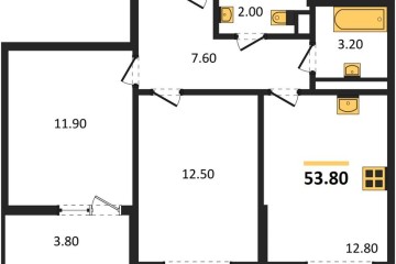 Фото №1: 2-комнатная квартира 53 м², 9/9 эт. - Краснодар, мкр. Прикубанский внутригородской округ,