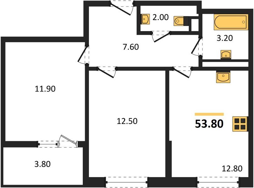 Фото №1: 2-комнатная квартира 53&nbsp;м², 9/9&nbsp;эт. - Краснодар, мкр. Прикубанский внутригородской округ