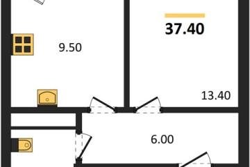 Фото №1: 1-комнатная квартира 37 м², 9/9 эт. - Краснодар, мкр. Прикубанский внутригородской округ,
