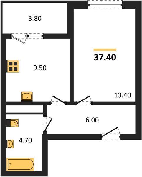 Фото №1: 1-комнатная квартира 37&nbsp;м², 9/9&nbsp;эт. - Краснодар, мкр. Прикубанский внутригородской округ