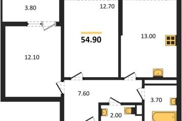 Фото №1: 2-комнатная квартира 54 м², 7/9 эт. - Краснодар, мкр. Прикубанский внутригородской округ,