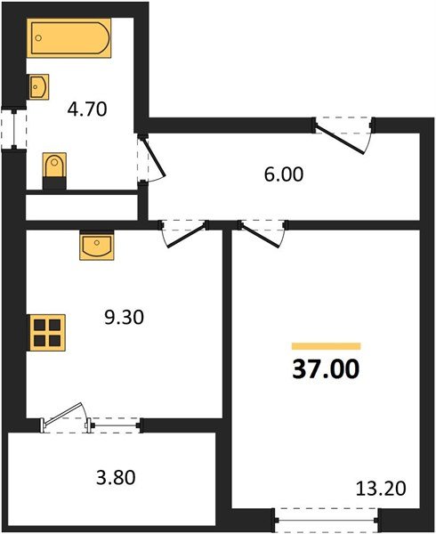 Фото №1: 1-комнатная квартира 37&nbsp;м², 3/9&nbsp;эт. - Краснодар, мкр. Прикубанский внутригородской округ