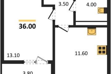 Фото №1: 1-комнатная квартира 36 м², 4/9 эт. - Краснодар, мкр. Прикубанский внутригородской округ,