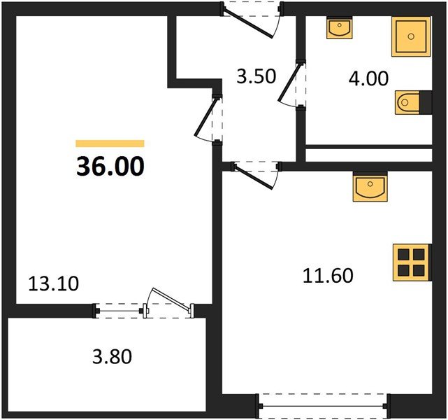 Фото №1: 1-комнатная квартира 36&nbsp;м², 4/9&nbsp;эт. - Краснодар, мкр. Прикубанский внутригородской округ
