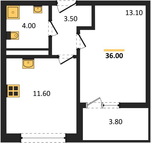 Фото №1: 1-комнатная квартира 36&nbsp;м², 7/9&nbsp;эт. - Краснодар, мкр. Прикубанский внутригородской округ