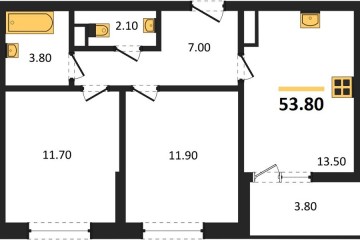 Фото №1: 2-комнатная квартира 53 м², 8/9 эт. - Краснодар, мкр. Прикубанский внутригородской округ,