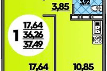 Фото №1: 1-комнатная квартира 37 м², 8/8 эт. - Берёзовый, мкр. жилой комплекс Молодёжный-2,