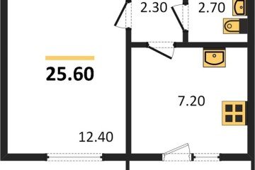 Фото №1: 1-комнатная квартира 25 м², 4/5 эт. - Новая Адыгея, мкр. жилой комплекс Дарград,