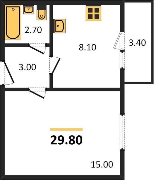 Фото №1: 1-комнатная квартира 29&nbsp;м², 5/5&nbsp;эт. - Новая Адыгея, мкр. жилой комплекс Дарград