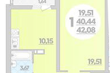 Фото №1: 1-комнатная квартира 42 м², 5/12 эт. - Майкоп,