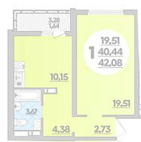 Фото №1: 1-комнатная квартира 42&nbsp;м², 5/12&nbsp;эт. - Майкоп